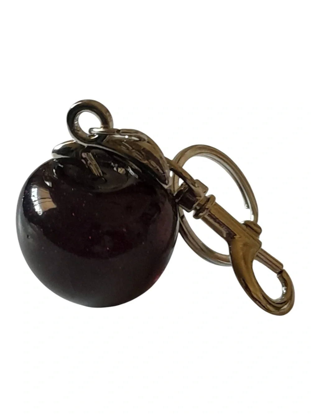 Glitter Apple Bag Charm Keychain 1pc